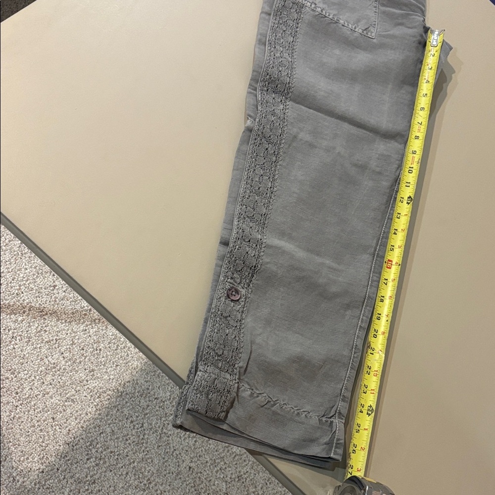 Sundance Charcoal Buttoned Trousers with Lace Accents NWT Size 6P - Picture 11 of 15
